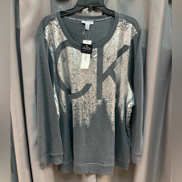 Calvin Klein Heather Grey Sweater, size 22 NWT - Picture 1 of 3